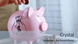  Presentation with bank syariah - Slides enhanced with figures coins balancing - man put coin background and a  colored foreground