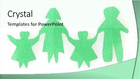  Presentation with paper - Audience pleasing slide set consisting of figures holding hands - paper people isolated on white backdrop and a soft green colored foreground