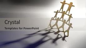  Presentation with support - PPT layouts featuring figures holding hands - team support background and a light gray colored foreground