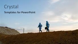  Presentation with investigation - Slides with figures-of-two-contemporary-ecologists background and a light blue colored foreground