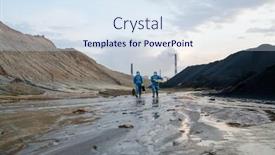  Presentation with blue - PPT theme with figures-of-two-scientists background and a sky blue colored foreground