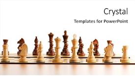  Presentation with chess board - Theme enhanced with figures on the playing board background and a white colored foreground
