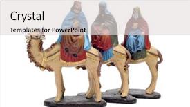  Presentation with kings - Theme featuring figures representing the three kings background and a light gray colored foreground