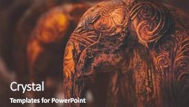  Presentation with elephants - Beautiful slide set featuring figurine - grunge vintage style photo backdrop and a tawny brown colored foreground