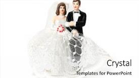  Presentation with cake - Cool new slides with figurine - wedding cake figures backdrop and a white colored foreground