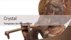  Presentation with lord krishna - Beautiful presentation theme featuring figurine of lord krishna backdrop and a light gray colored foreground