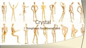  Presentation with mannequin - Presentation theme consisting of figurines - collage of wooden mannequin background and a cream colored foreground