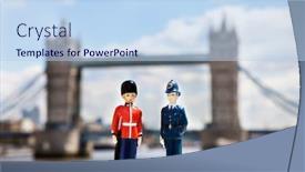  Presentation with police - Audience pleasing presentation design consisting of figurines-of-police-officer backdrop and a light blue colored foreground