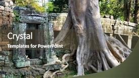  Presentation with banyan tree - Cool new presentation theme with fiids - door and banyan tree roots backdrop and a tawny brown colored foreground