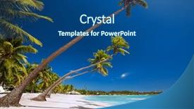  Presentation with palm beach - Theme with fiji islands - few palm trees over stunning background and a ocean colored foreground