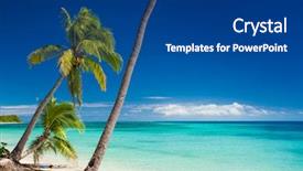  Presentation with palm beach - Cool new slides with fiji islands - palm trees hanging over deserted backdrop and a ocean colored foreground