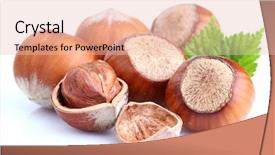  Presentation with nuts - PPT theme featuring filbert-nuts-with-leaves background and a lemonade colored foreground