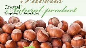  Presentation with nuts - PPT theme featuring filberts isolated on white background background and a soft green colored foreground