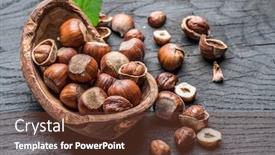  Presentation with hazelnuts - Slide set consisting of filberts-or-hazelnuts background and a tawny brown colored foreground