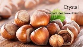  Presentation with organic - Cool new PPT layouts with filberts with hazelnut leaf backdrop and a coral colored foreground