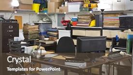  Presentation with shipping - Colorful presentation theme enhanced with file cabinet - busy warehouse office shipping backdrop and a tawny brown colored foreground