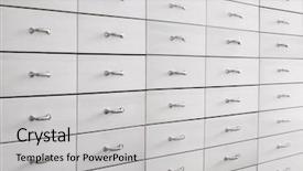  Presentation with cabinet - Beautiful presentation theme featuring file cabinet - drawers backdrop and a light gray colored foreground