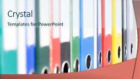  Presentation with cabinet - Cool new slides with file cabinet - folders on shelves backdrop and a sky blue colored foreground