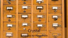  Presentation with cabinet - Audience pleasing PPT layouts consisting of file cabinet - old wooden card catalog backdrop and a gold colored foreground