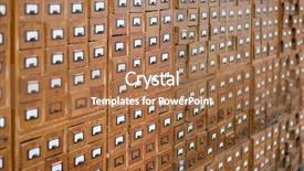  Presentation with cabinet - Colorful theme enhanced with file cabinet - old wooden card catalogue backdrop and a coral colored foreground