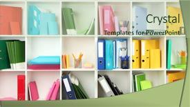  Presentation with white differene - Colorful presentation theme enhanced with file cabinet - white office shelves with different backdrop and a mint green colored foreground