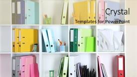  Presentation with white differene - Slide deck enhanced with file cabinet - white office shelves with folders background and a lemonade colored foreground