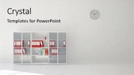  Presentation with cabinet - PPT theme enhanced with file cabinet with files background and a light gray colored foreground