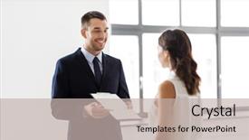  Presentation with realtor - Slide deck featuring file client - real estate business sale background and a mint green colored foreground