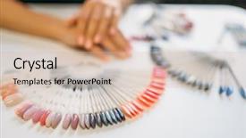  Presentation with nail - Amazing slides having file client - well-groomed female hands against nail backdrop and a soft green colored foreground