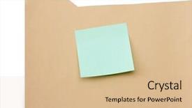  Presentation with file folder - Slide set with file folder isolated on white background background and a coral colored foreground