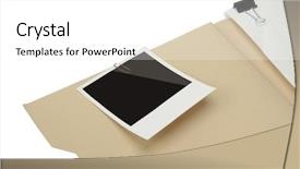  Presentation with file folder - Beautiful PPT layouts featuring file folder with blank label isolated on white background backdrop and a white colored foreground