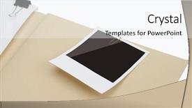  Presentation with file folder - Audience pleasing PPT theme consisting of file folder with blank label isolated on white background backdrop and a cool aqua colored foreground