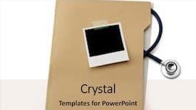  Presentation with text file - PPT theme consisting of file folder with blank label background and a coral colored foreground