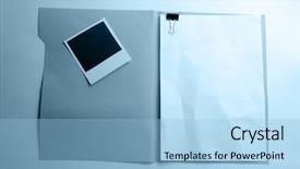  Presentation with text file - Theme having file folder with blank label for text background and a light blue colored foreground