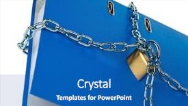  Presentation with data privacy - Beautiful slides featuring file folder with chain backdrop and a teal colored foreground