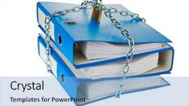  Presentation with data privacy - Amazing theme having file folder with chain backdrop and a light blue colored foreground