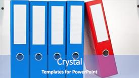  Presentation with storage file - Slide deck having file folder with documents background and a teal colored foreground