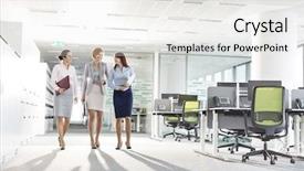  Presentation with folder tabs vibrant file divider - Colorful theme enhanced with file folders walking in office backdrop and a white colored foreground