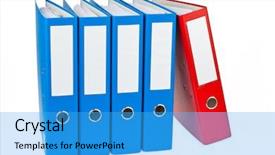  Presentation with file folder - Presentation design having file folders with documents background and a cyan colored foreground