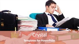  Presentation with busy - Slide deck featuring shot of raw hamburgers with rosemary on white tray background and a coral colored foreground.