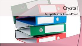  Presentation with office - Cool new presentation with file stack - office folders isolated backdrop and a sky blue colored foreground