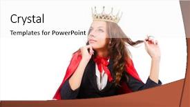  Presentation with queen - Colorful slides enhanced with file stack - office queen isolated backdrop and a  colored foreground