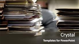  Presentation with files - Beautiful slide set featuring files and folders on desktop backdrop and a tawny brown colored foreground