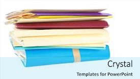  Presentation with files - Amazing slides having files stacked high in folder backdrop and a arctic colored foreground
