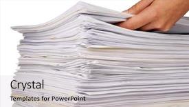  Presentation with files - Beautiful slides featuring files to a large stack backdrop and a  colored foreground