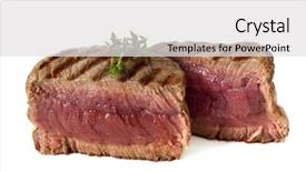  Presentation with grilled - Presentation theme consisting of filet mignon char-grilled background and a light gray colored foreground