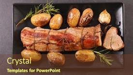  Presentation with potato - Cool new theme with filet-mignon-with-roasted-potato backdrop and a tawny brown colored foreground