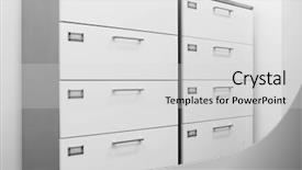  Presentation with cabinet - Amazing PPT layouts having filing cabinet backdrop and a light gray colored foreground