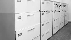  Presentation with cabinet - Amazing slide deck having filing cabinet backdrop and a light gray colored foreground