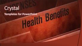  Presentation with benefit - Amazing presentation theme having filing folder featuring health benefits backdrop and a wine colored foreground